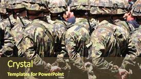  Presentation with military men - Slide deck featuring machine guarding - swiss military men background and a tawny brown colored foreground