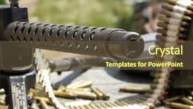  Presentation with ak 47 machine gun - Cool new PPT theme with machine-gun focus in gun backdrop and a tawny brown colored foreground