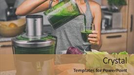  Presentation with vegan diet - PPT layouts having machine in home kitchen health background and a coral colored foreground