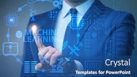  Presentation with learning technology - Slides featuring machine-learning-computing-concept background and a ocean colored foreground