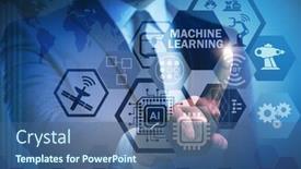  Presentation with learning technology - Slide set consisting of machine-learning-computing-concept background and a ocean colored foreground