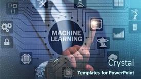  Presentation with learning technology - Amazing slides having machine-learning-computing-concept backdrop and a ocean colored foreground