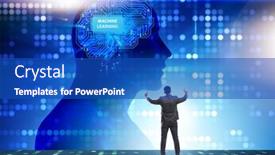  Presentation with learning technology - Amazing PPT theme having machine-learning-concept-as-modern backdrop and a cobalt blue colored foreground