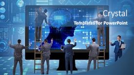  Presentation with machine learning - Beautiful presentation featuring machine-learning-concept-as-modern backdrop and a teal colored foreground