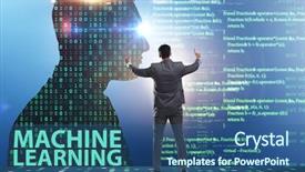  Presentation with brain learning - Cool new PPT theme with machine learning concept as modern backdrop and a ocean colored foreground