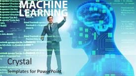  Presentation with brain learning - Amazing presentation design having machine learning concept as modern backdrop and a arctic colored foreground