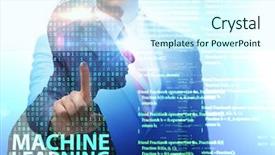  Presentation with machine learning - Colorful slide set enhanced with machine learning concept as modern backdrop and a cool aqua colored foreground