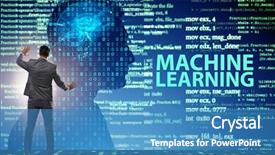  Presentation with brain learning - Beautiful slides featuring machine learning concept as modern backdrop and a teal colored foreground