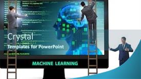 Presentation with technology learning - Theme enhanced with machine-learning-concept-as-modern background and a ocean colored foreground