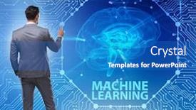  Presentation with technology learning - Slide deck consisting of machine-learning-concept-as-modern background and a teal colored foreground