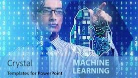  Presentation with learning technology - Beautiful theme featuring machine-learning-concept-as-modern backdrop and a light blue colored foreground