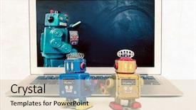  Presentation with machine learning - Audience pleasing slide deck consisting of machine learning concept with retro backdrop and a lemonade colored foreground