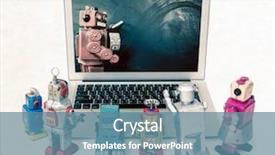  Presentation with machine learning - Beautiful theme featuring machine learning concept with retro backdrop and a teal colored foreground