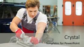  Presentation with machine electrique - Slides featuring machine on a car background and a light gray colored foreground