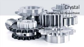  Presentation with industrial machine - Presentation theme consisting of machine parts - interlocking industrial metal gears isolated background and a light blue colored foreground