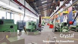  Presentation with steel factory - Theme with machine parts modern factory background and a gray colored foreground
