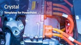  Presentation with machine battery - Presentation design with machine power electrical enginering - battery and wire installed background and a ocean colored foreground