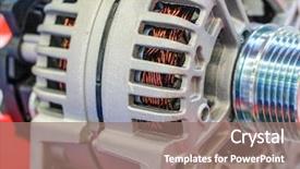  Presentation with electric generator - Amazing PPT layouts having machine power electrical enginering - car electric generator backdrop and a coral colored foreground