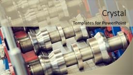  Presentation with metal forming - Beautiful slides featuring machine profile machine from metal backdrop and a mint green colored foreground