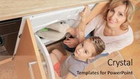  Presentation with laundry - Cool new theme with machine related - cute little girl and her backdrop and a coral colored foreground