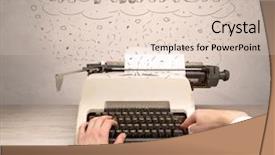  Presentation with medical robot hand and person - Audience pleasing presentation theme consisting of machine related - first person perspective hand writing backdrop and a lemonade colored foreground