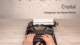  Presentation with medical robot hand and person - Audience pleasing slides consisting of machine related - first person perspective hand writing backdrop and a  colored foreground