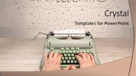  Presentation with medical robot hand and person - Colorful PPT layouts enhanced with machine related - first person perspective hand writing backdrop and a  colored foreground