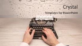  Presentation with first - Audience pleasing slides consisting of machine related - first person perspective hand writing backdrop and a  colored foreground