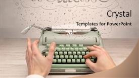  Presentation with medical robot hand and person - Colorful slide deck enhanced with machine related - first person perspective hand writing backdrop and a  colored foreground