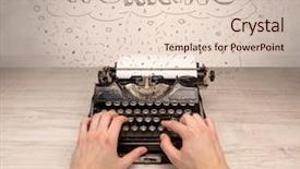  Presentation with first - Beautiful presentation featuring machine related - first person perspective hand writing backdrop and a  colored foreground