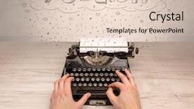  Presentation with medical robot hand and person - Slides having machine related - first person perspective hand writing background and a  colored foreground