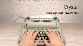  Presentation with first - Colorful slide set enhanced with machine related - first person perspective hand writing backdrop and a lemonade colored foreground