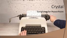  Presentation with first - Presentation theme consisting of machine related - first person perspective hand writing background and a lemonade colored foreground