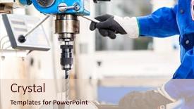  Presentation with drilling - PPT layouts having machine safety - craftsman drilling metal with drill background and a  colored foreground