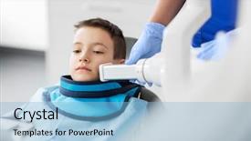  Presentation with scanning - Cool new slides with machine scanning kid patient teeth backdrop and a light blue colored foreground