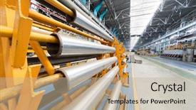  Presentation with machine shop - Slide set featuring machine shop - aluminium tubes are on special background and a mint green colored foreground