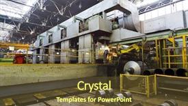  Presentation with process - Amazing PPT theme having process of aluminum rolling backdrop and a tawny brown colored foreground