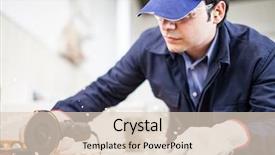  Presentation with machine - Slide set consisting of machine to cut a metal background and a lemonade colored foreground