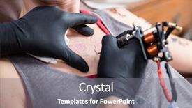  Presentation with art close up of professional - Amazing PPT theme having machine while making the contour backdrop and a gray colored foreground