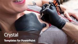  Presentation with artist - Colorful slide deck enhanced with machine while making the contour backdrop and a tawny brown colored foreground