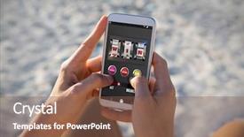  Presentation with slot machine - Colorful slide set enhanced with machine with text and number backdrop and a violet colored foreground