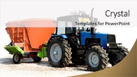  Presentation with tractor - Amazing slides having machines agriculture - tractor on a white background backdrop and a  colored foreground