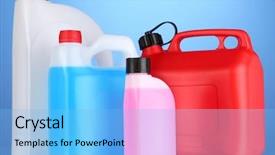  Presentation with car - Amazing PPT theme having machines capacity - liquids for car in canisters backdrop and a  colored foreground