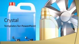  Presentation with instrument of car - Amazing PPT theme having machines capacity - liquids for car backdrop and a  colored foreground