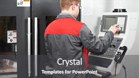  Presentation with cnc machining - Slides consisting of machining milling center in tool background and a dark gray colored foreground