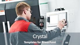  Presentation with cnc - Audience pleasing theme consisting of machining milling center in tool backdrop and a ocean colored foreground