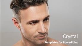  Presentation with wall - Beautiful PPT theme featuring macho - picture of handsome serious mature backdrop and a coral colored foreground