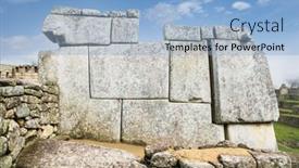  Presentation with world heritage - Theme with machu-picchu-detail-from-peruvian background and a light blue colored foreground