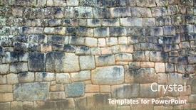 Presentation with world heritage - Audience pleasing presentation design consisting of machu-picchu-wall-detail backdrop and a coral colored foreground