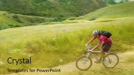  Presentation with biking in mountains - Beautiful slides featuring macine - boys rides a bike backdrop and a  colored foreground